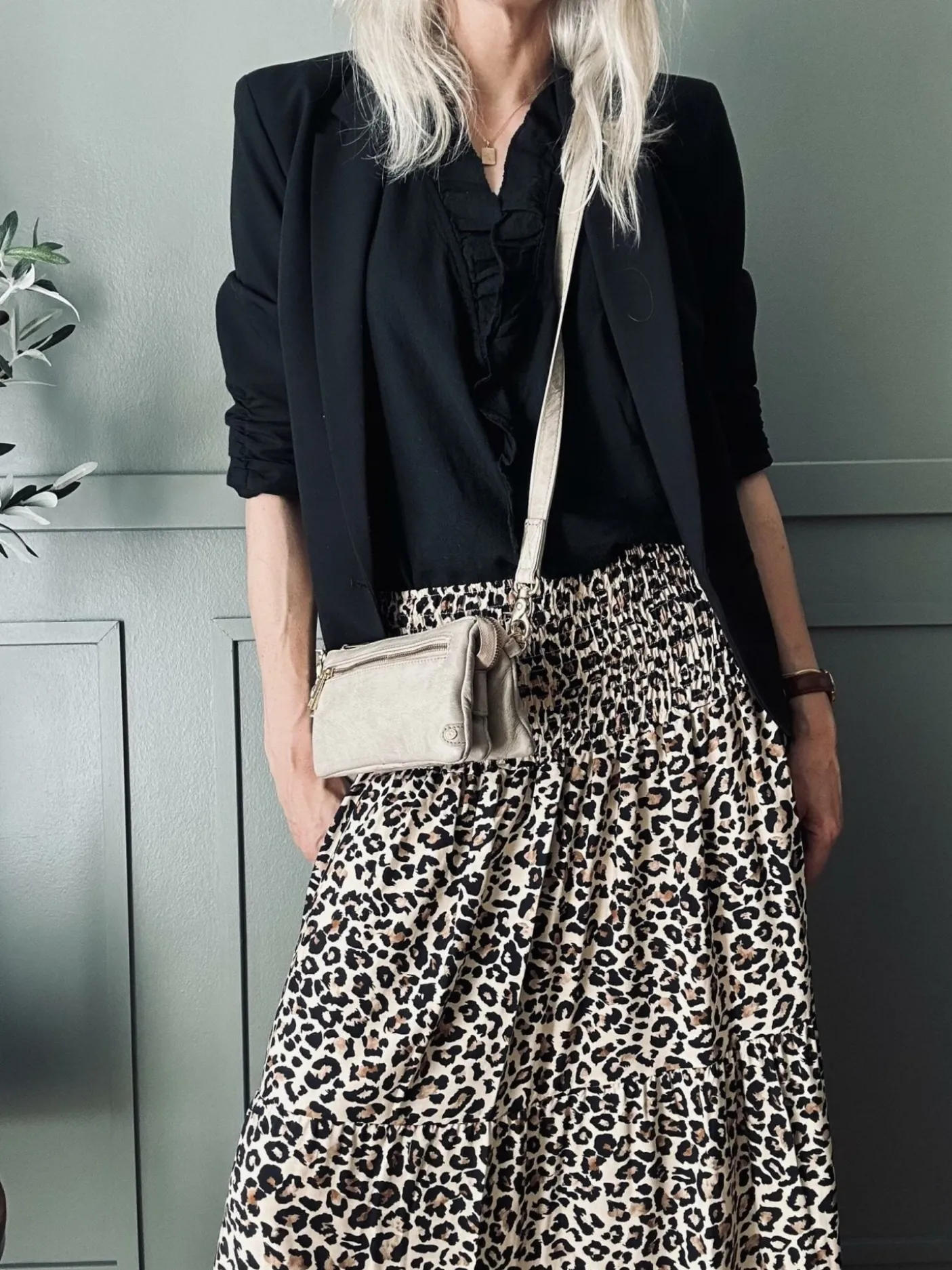 Clutch / skindtaske - Sand