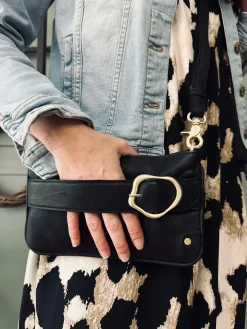 Clutch Berlin - Black leather