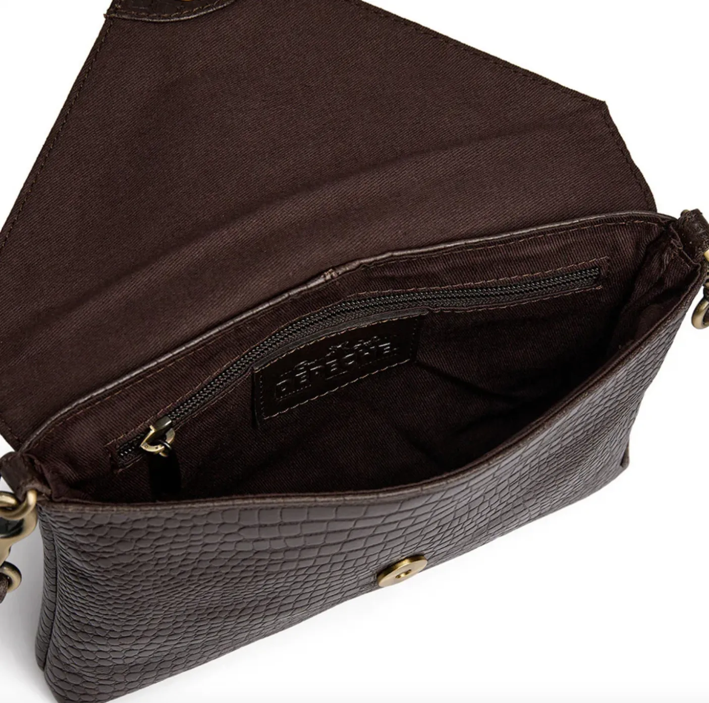 Clutch croco i skind - Brown