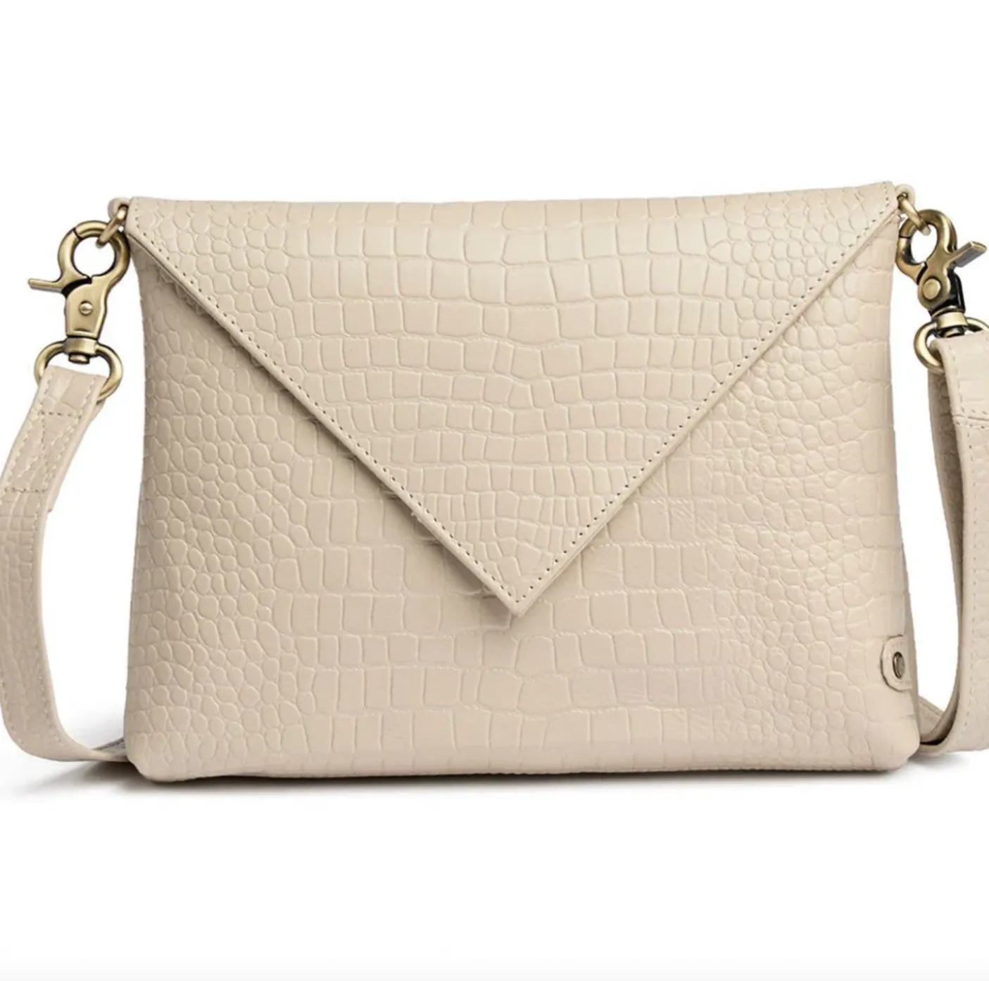 Clutch croco i skind - Sand