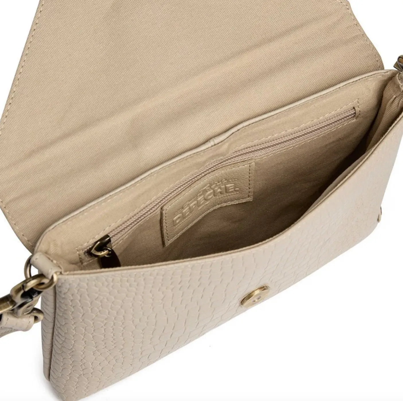 Clutch croco i skind - Sand