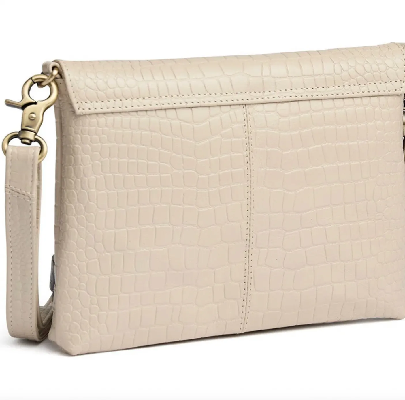 Clutch croco i skind - Sand