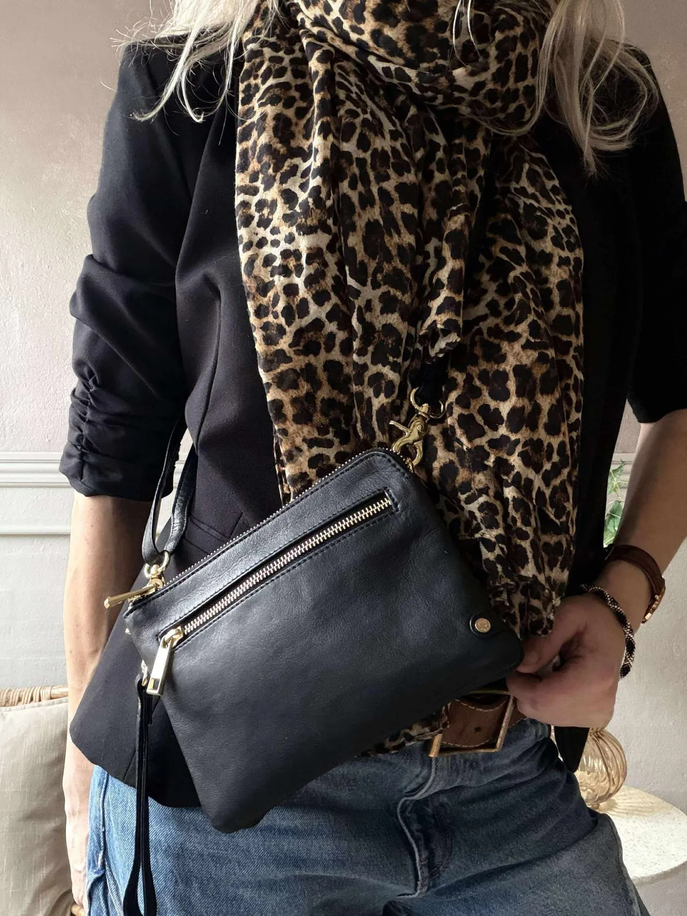 Clutch Selma- Black / gold