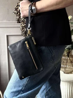 Clutch Selma- Black / gold