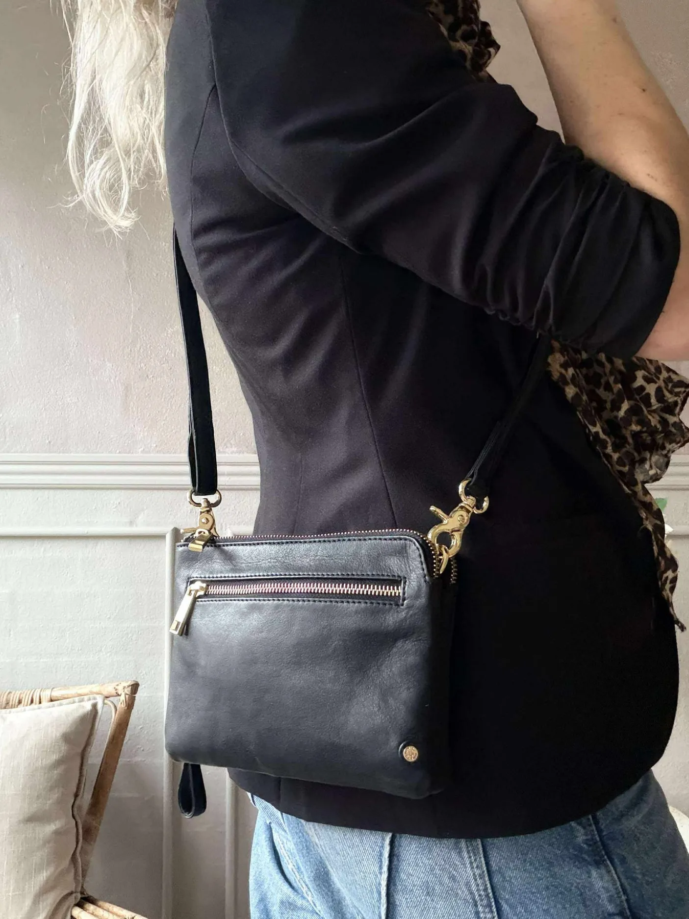 Clutch Selma- Black / gold