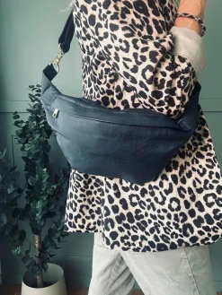 Cool Buffy Bumbag i smørblødt læder - Midnight Blue