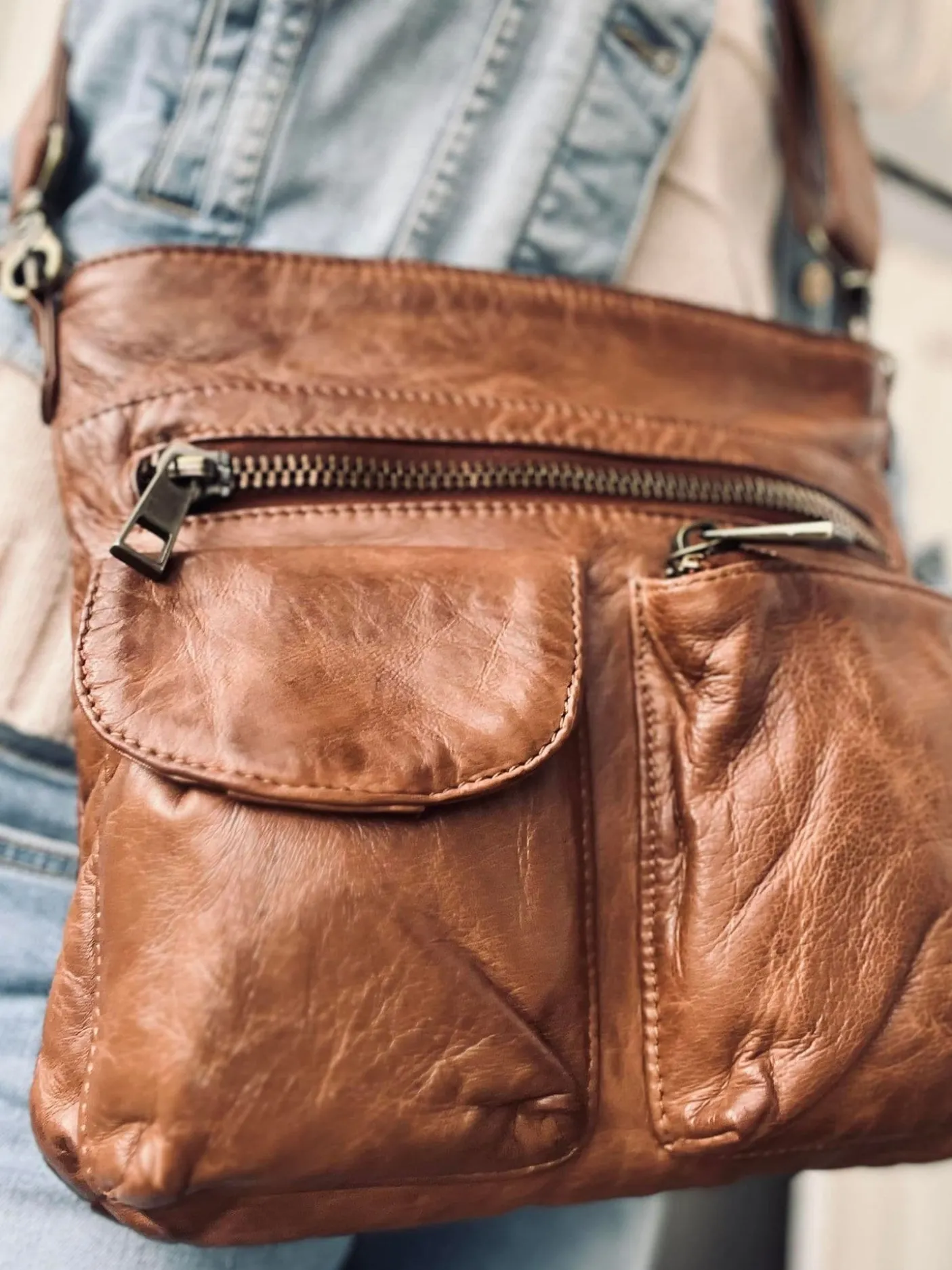 Crossbody CHESTNUT - Ultra blød