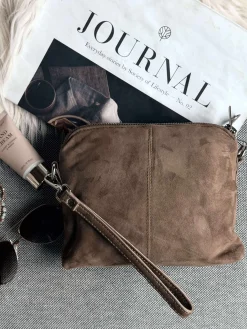 Crossbody clutch ALICE - Nude brown