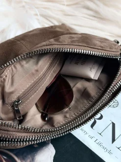 Crossbody clutch ALICE - Nude brown