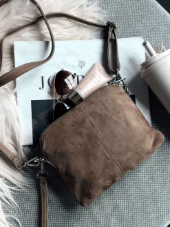 Crossbody clutch ALICE - Nude brown