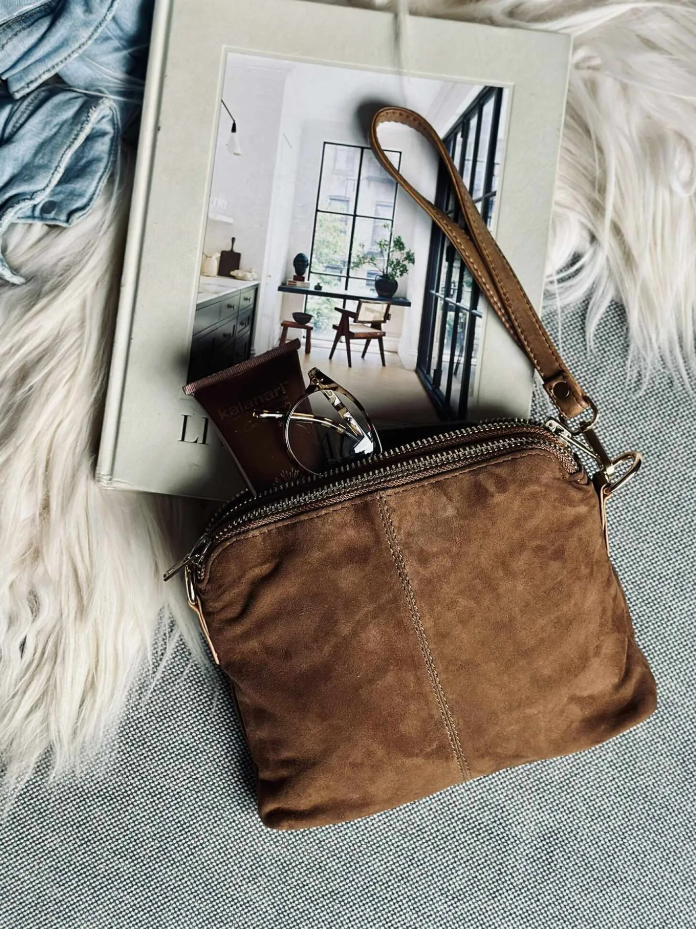 Crossbody clutch ALICE - Ruskind caramel