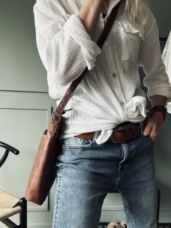 Crossbody Dina dark cognac