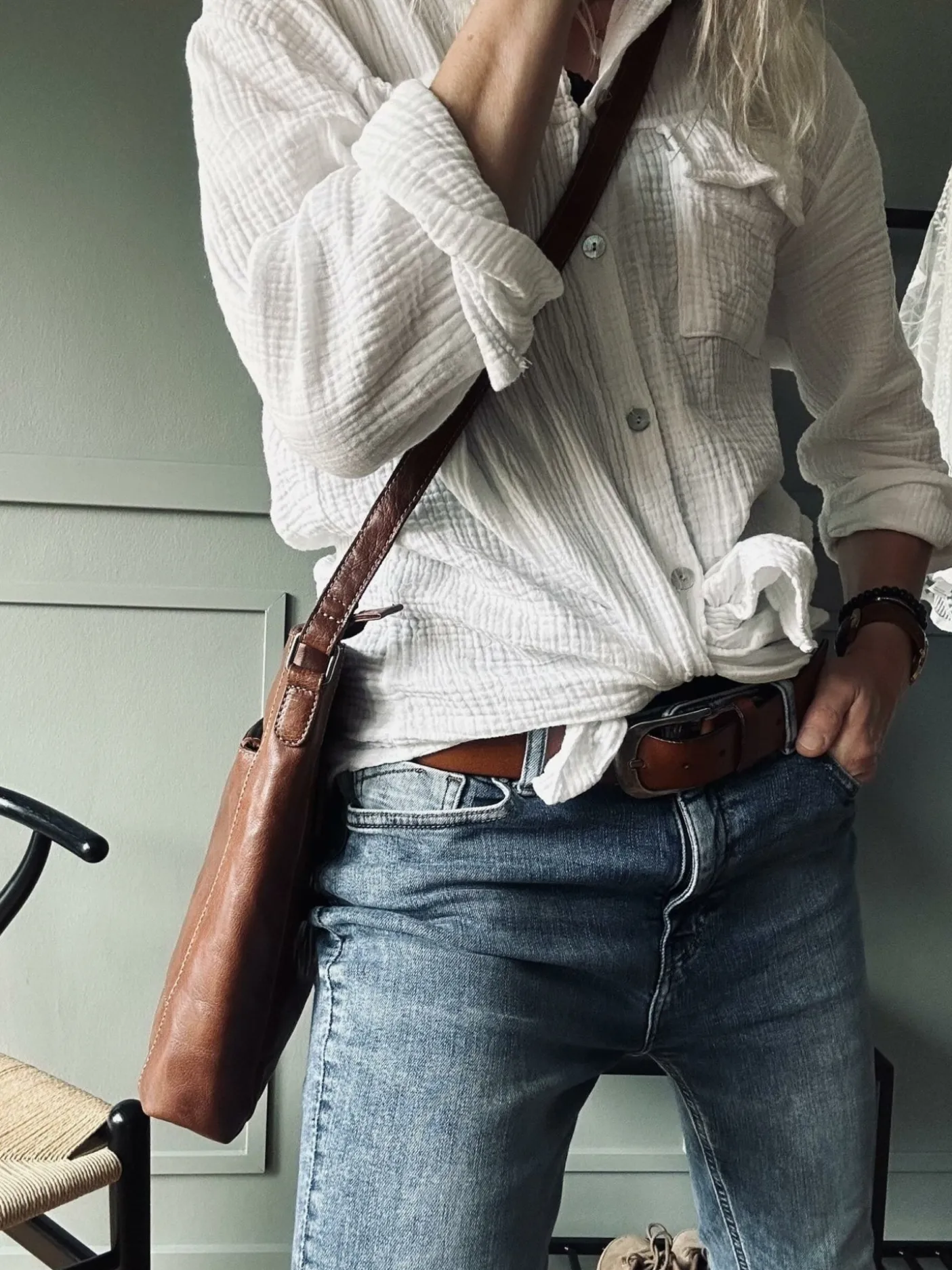 Crossbody Dina dark cognac