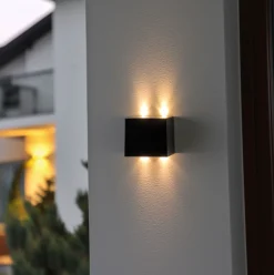 Cube up and down solar lampe - 2 stk