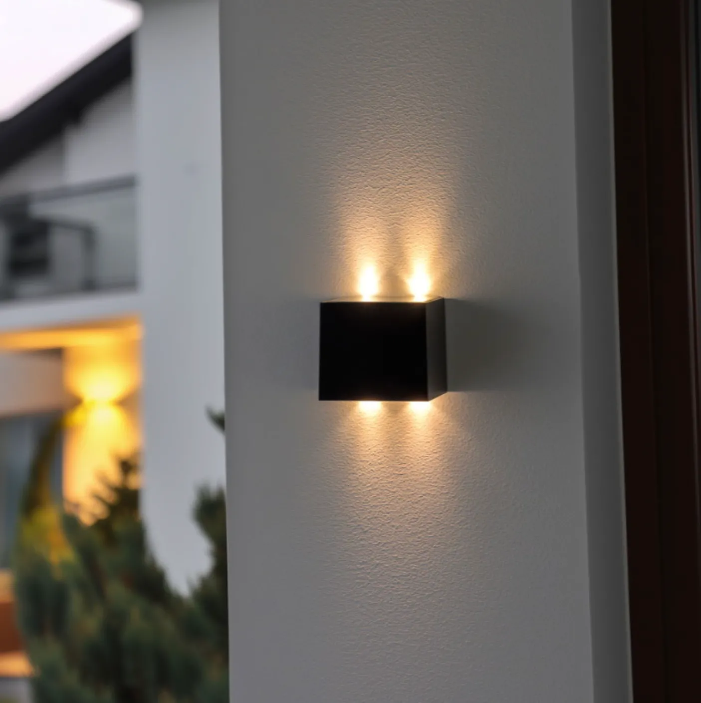 Cube up and down solar lampe - 2 stk