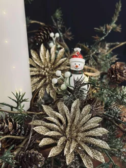 Deco blomster med glimmer - 4 stk