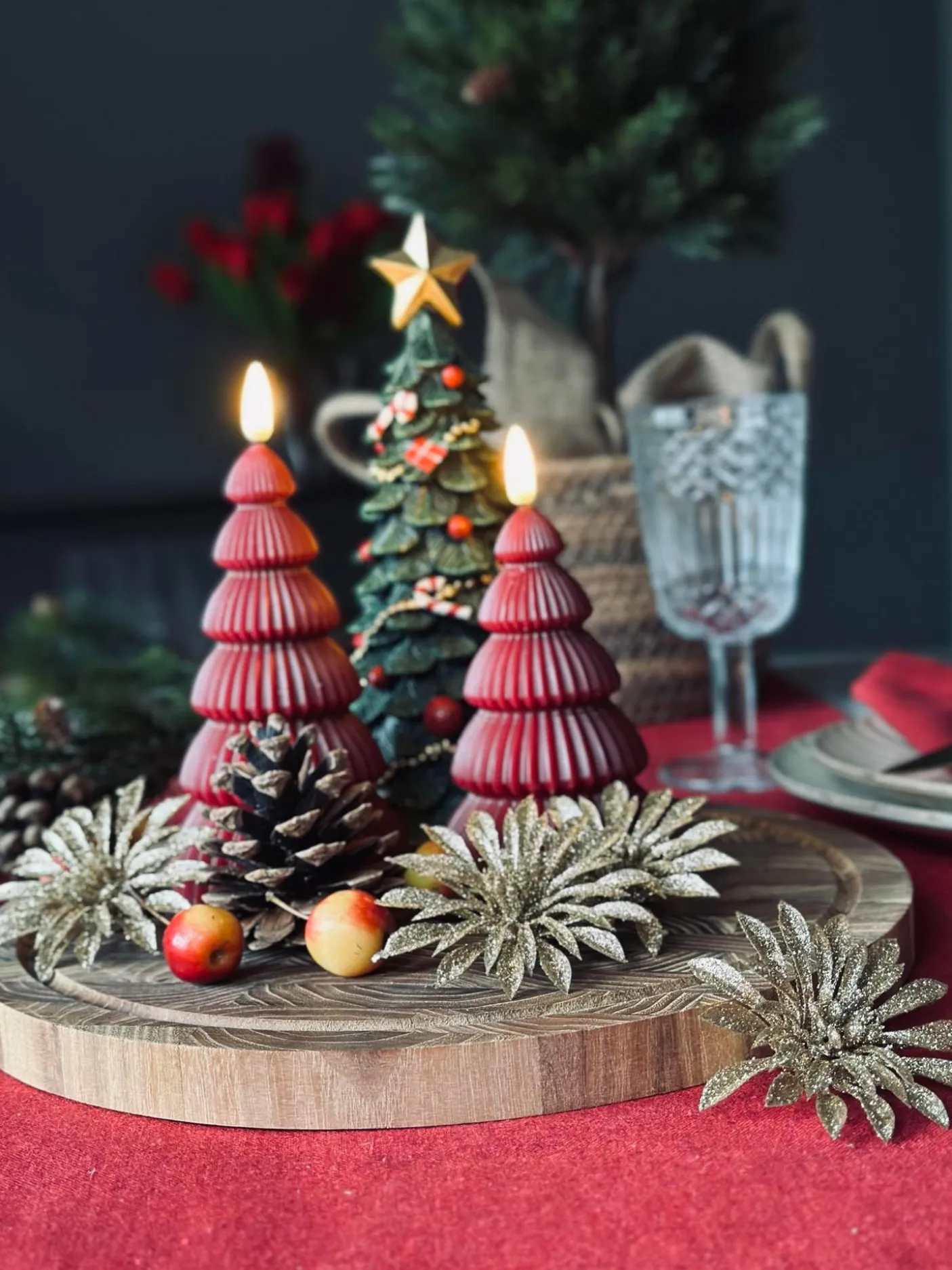 Deco blomster med glimmer - 4 stk