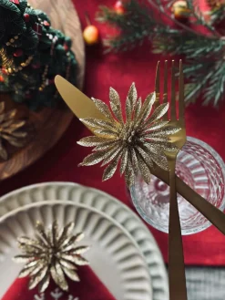 Deco blomster med glimmer - 4 stk