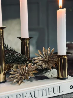 Deco blomster med glimmer - 4 stk