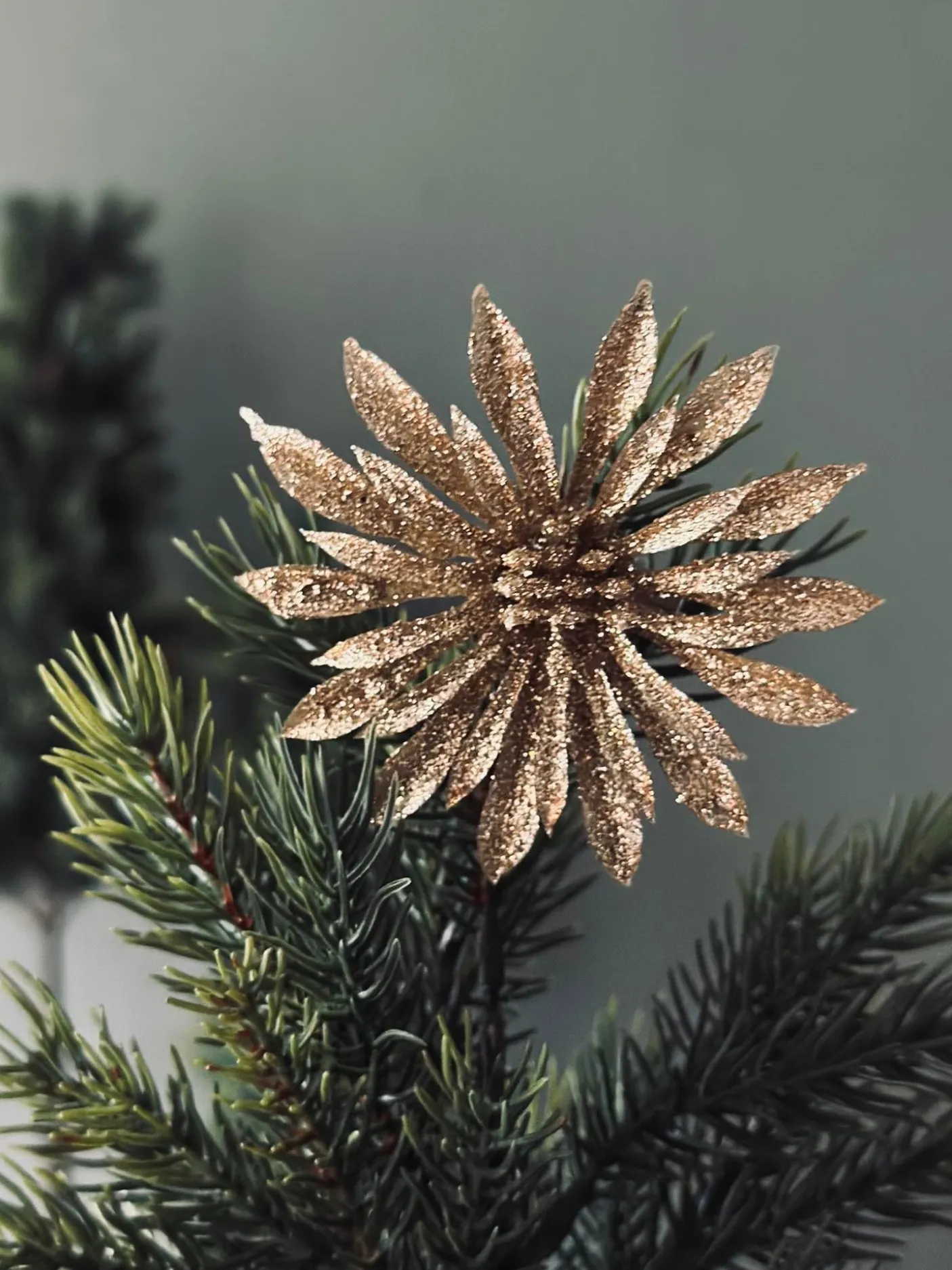 Deco blomster med glimmer - 4 stk