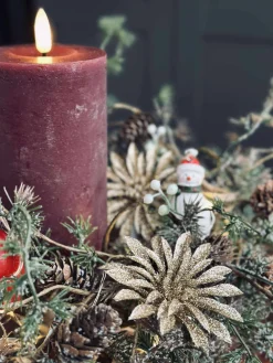 Deco blomster med glimmer - 4 stk