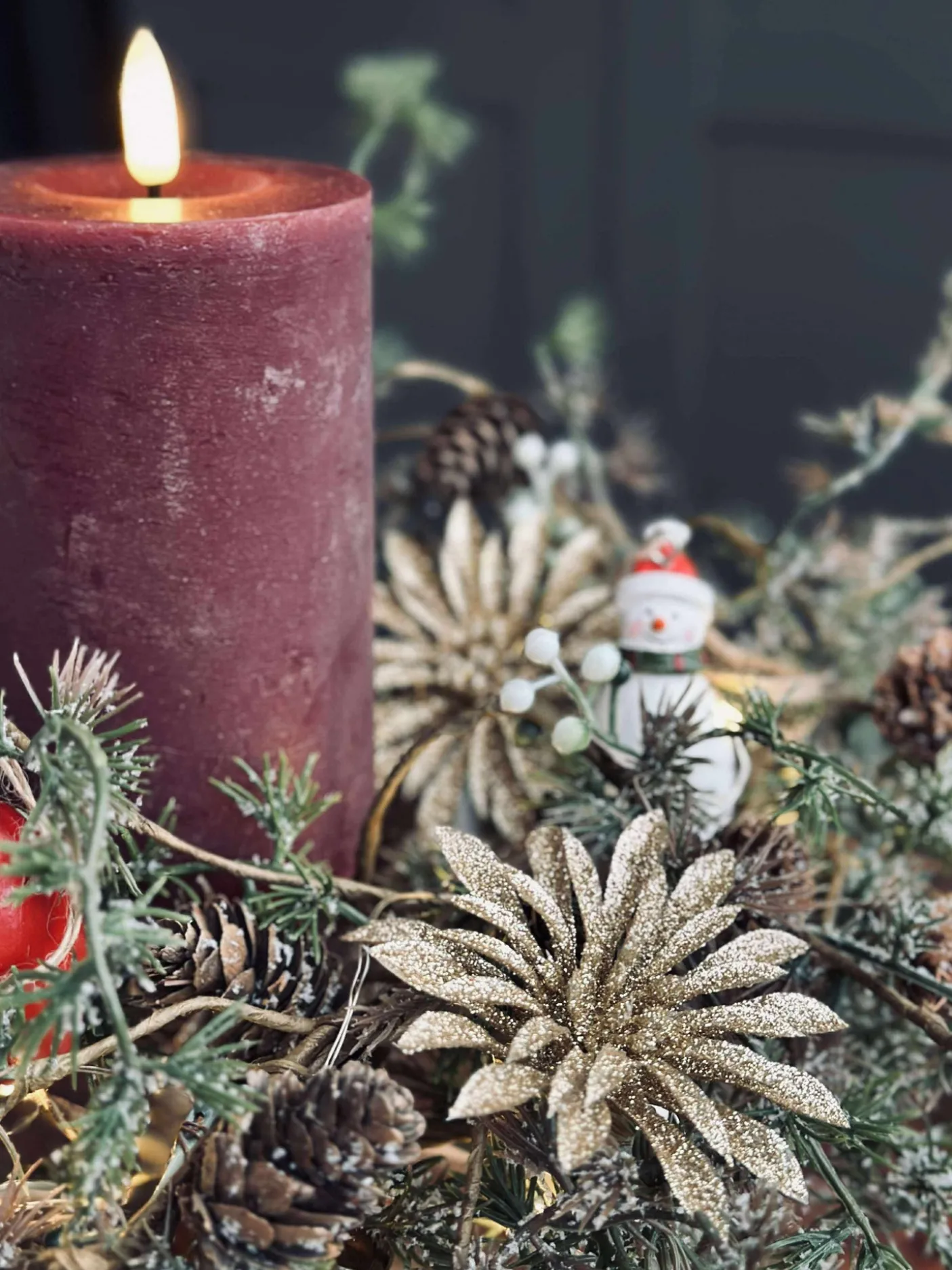 Deco blomster med glimmer - 4 stk