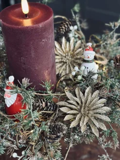 Deco blomster med glimmer - 4 stk