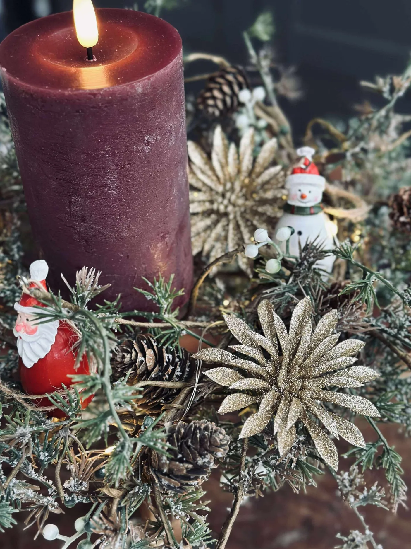 Deco blomster med glimmer - 4 stk