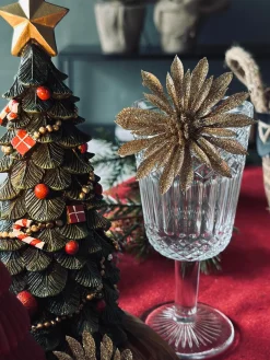 Deco blomster med glimmer - 4 stk