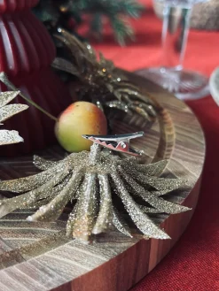 Deco blomster med glimmer - 4 stk