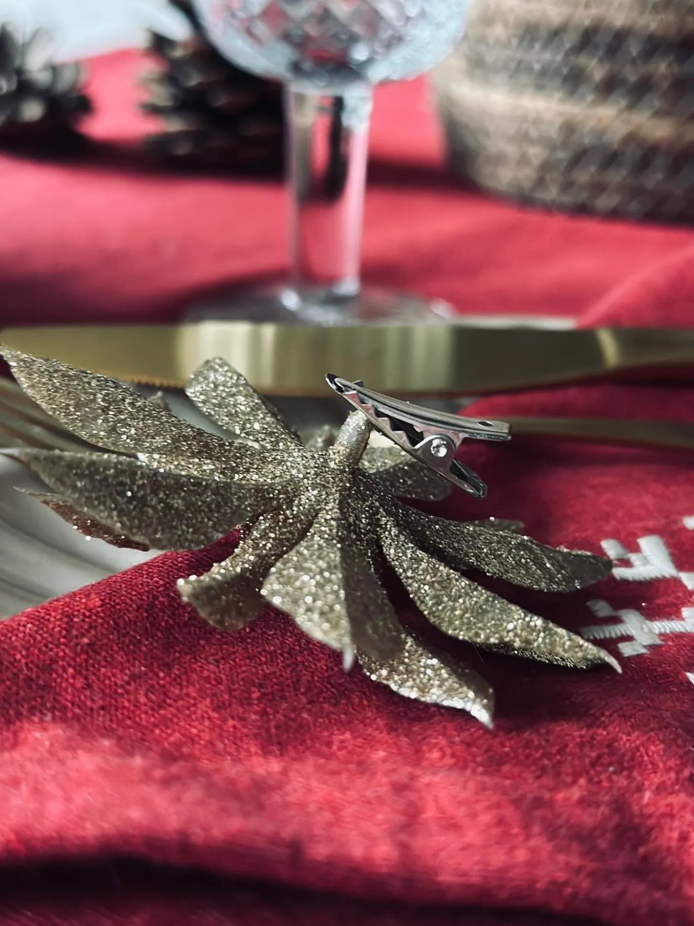 Deco blomster med glimmer - 4 stk