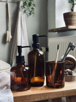 Dispenser med pumpe - Brun glas