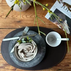 Dækkeserviet – Brun læder