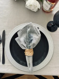 Dækkeserviet – Sølv glimmer