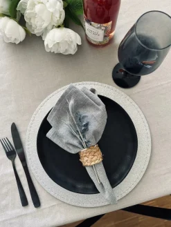 Dækkeserviet – Sølv glimmer
