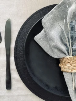 Dækkeserviet – Sort med glimmer