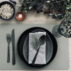 Dækkeserviet - Vendbar Grå / Koks