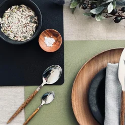 Dækkeserviet - Vendbar Grøn / Sort