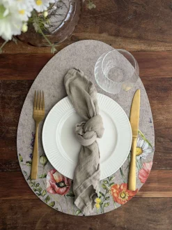 Dækkeserviet påske - Beige oval