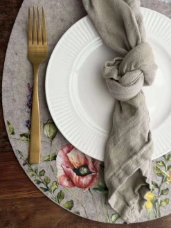 Dækkeserviet påske - Beige oval