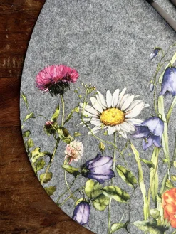 Dækkeserviet påske - Grå oval