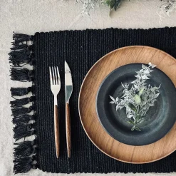 Dækkeserviet Sort - Recycling Cotton