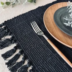 Dækkeserviet Sort - Recycling Cotton