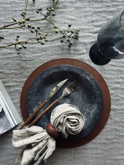 Dækkeserviet vendbar - Cognac / natur