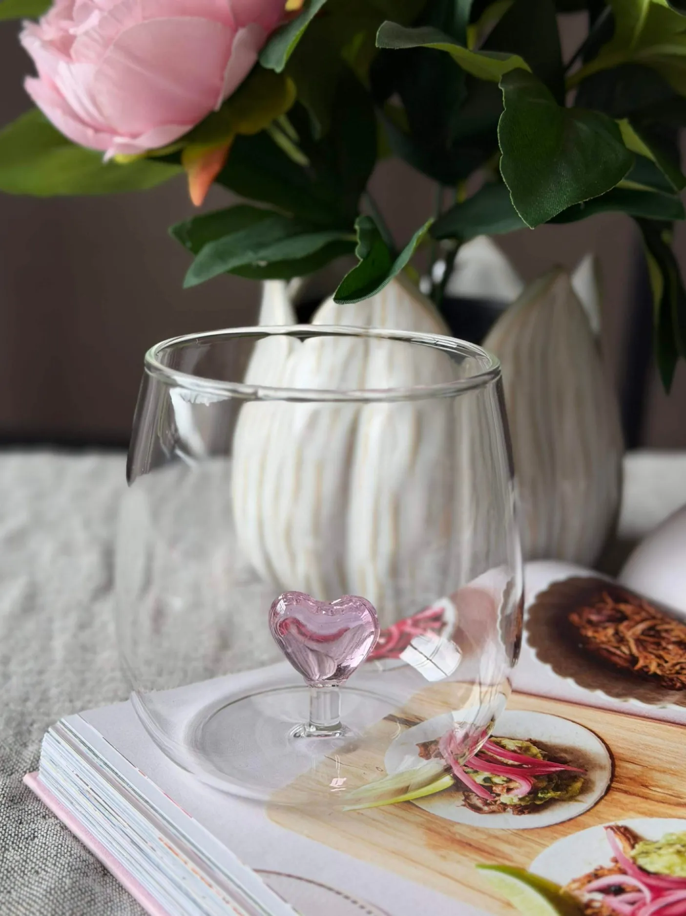 Drikkeglas med hjerte