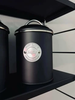 Dåser i sort metal - Sæt af 3 stk