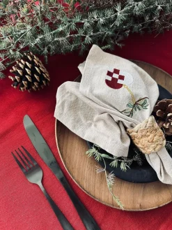 Dug Julerød bomuld - flere størrelser