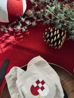 Dug Julerød bomuld - flere størrelser