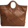 Eksklusiv håndflettet shopper - Soft cognac