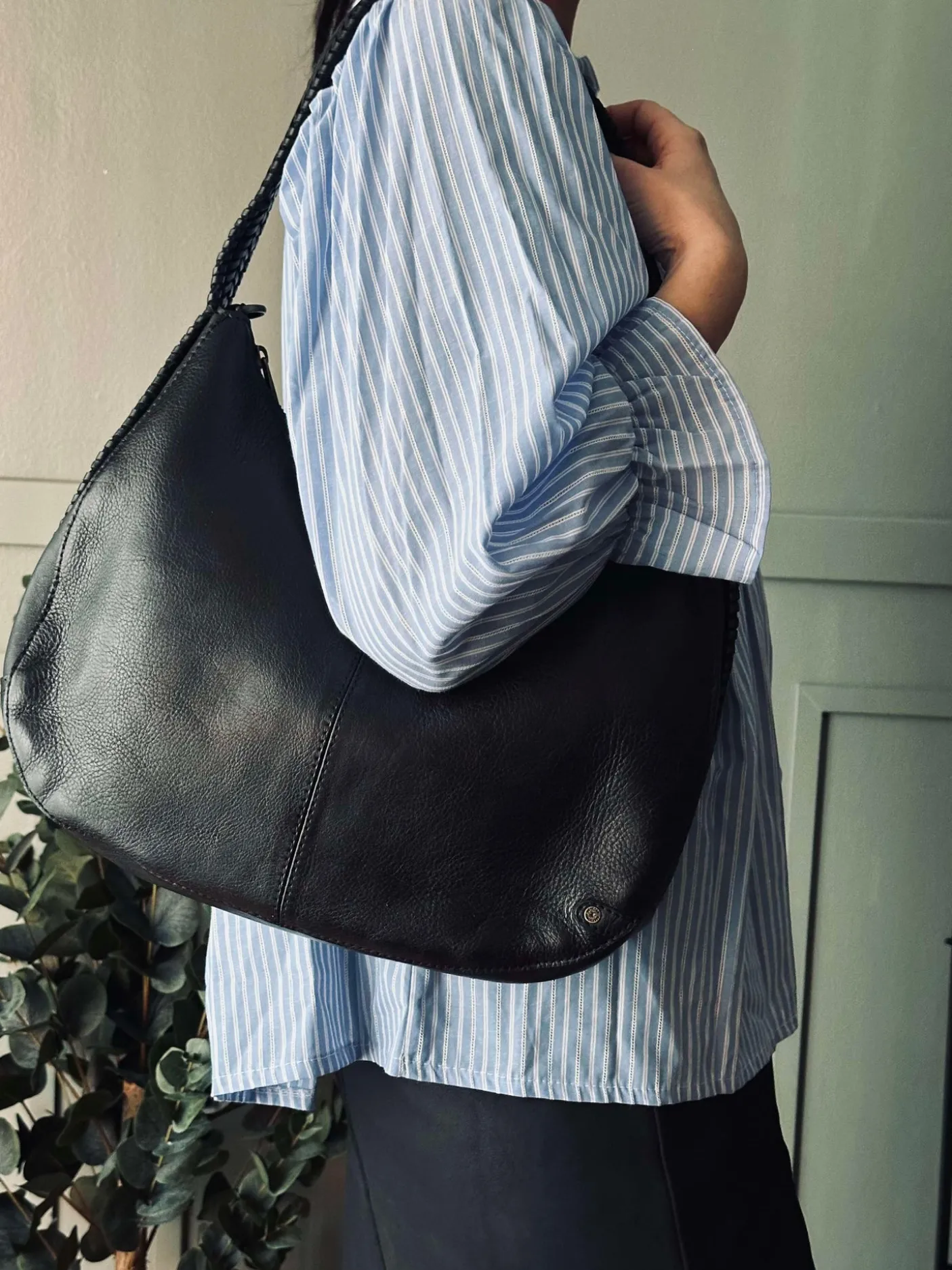 Eksklusiv skuldertaske - Flettet skulderrem